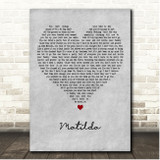 Harry Styles Matilda Grey Heart Song Lyric Print