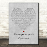 Harry Styles Music for a Sushi Restaurant Grey Heart Song Lyric Print