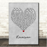 Hem Receiver Grey Heart Song Lyric Print