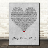 J. Cole Shes Mine, Pt. 2 Grey Heart Song Lyric Print