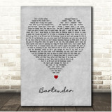 James Blunt Bartender Grey Heart Song Lyric Print