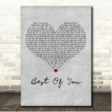 Andy Grammer Best Of You Grey Heart Song Lyric Print