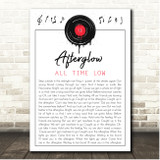All Time Low Afterglow Grunge Vinyl Record Drip Song Lyric Print