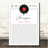 The Kinks Strangers Grunge Vinyl Record Drip Song Lyric Print