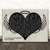 David Essex It's Gonna Be Alright Heart Angel Wings Halo Song Lyric Print
