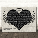 Bette Midler Wind Beneath My Wings Heart Angel Wings Halo Song Lyric Print