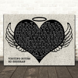 Ed Sheeran Visiting Hours Heart Angel Wings Halo Song Lyric Print