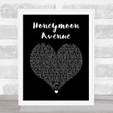 Ariana Grande Honeymoon Avenue Black Heart Song Lyric Print