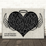 Elvis Presley Its Midnight Heart Angel Wings Halo Song Lyric Print