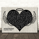 Fleetwood Mac Everywhere Heart Angel Wings Halo Song Lyric Print
