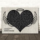 Justin Moore If Heaven Wasn't So Far Away Heart Angel Wings Halo Song Lyric Print