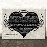 Selena Dreaming Of You Heart Angel Wings Halo Song Lyric Print