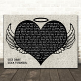 Tina Turner The Best Heart Angel Wings Halo Song Lyric Print