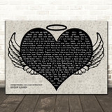 Bryan Adams (Everything I Do) I Do It For You Heart Angel Wings Halo Song Lyric Print