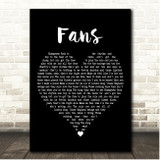 Kings of Leon Fans Black Heart Song Lyric Print