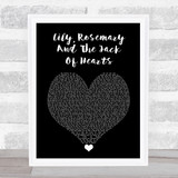 Bob Dylan Lily, Rosemary And The Jack Of Hearts Black Heart Song Lyric Print
