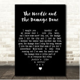Neil Young The Needle and the Damage Done Black Heart Song Lyric Print