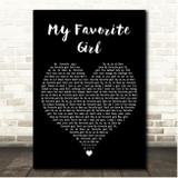 New Kids on the Block My Favorite Girl Black Heart Song Lyric Print