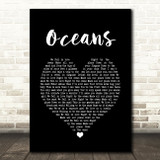 Coasts Oceans Black Heart Song Lyric Print