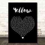 Coldplay Yellow Black Heart Song Lyric Print