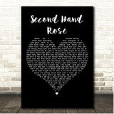 Barbra Streisand Second Hand Rose Black Heart Song Lyric Print