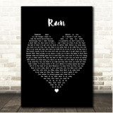 Pink Run Black Heart Song Lyric Print