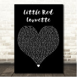 Prince Little Red Corvette Black Heart Song Lyric Print