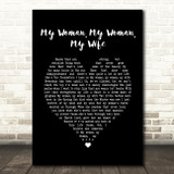 Dean Martin My Woman, My Woman, My Wife Black Heart Song Lyric Print