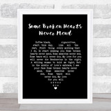 Don Williams Some Broken Hearts Never Mend Black Heart Song Lyric Print
