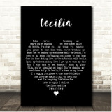 Simon & Garfunkel Cecilia Black Heart Song Lyric Print