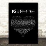 The Beatles P.S. I Love You Black Heart Song Lyric Print