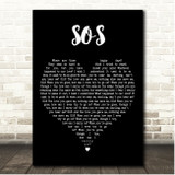 ABBA S.O.S. Black Heart Song Lyric Print