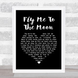 Frank Sinatra Fly Me To The Moon Black Heart Song Lyric Print