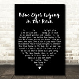 UB40 Blue Eyes Crying in the Rain Black Heart Song Lyric Print
