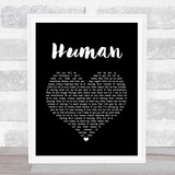 Jon McLaughlin Human Black Heart Song Lyric Print