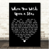 Cliff Edwards When You Wish Upon a Star Black Heart Song Lyric Print