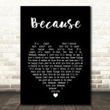 Julian Lennon Because Black Heart Song Lyric Print