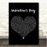 David Bowie Valentines Day Black Heart Song Lyric Print