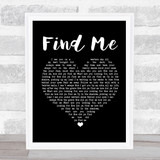 Kings Of Leon Find Me Black Heart Song Lyric Print