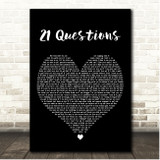 50 Cent 21 Questions Black Heart Song Lyric Print