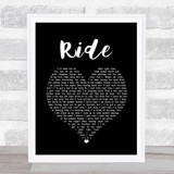 Lana Del Rey Ride Black Heart Song Lyric Print