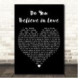Huey Lewis & The News Do You Believe in Love Black Heart Song Lyric Print