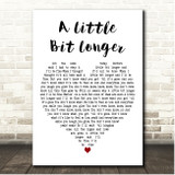 Jonas Brothers A Little Bit Longer White Heart Song Lyric Print
