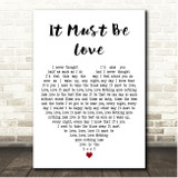 LABI SIFFRE It Must Be Love White Heart Song Lyric Print