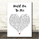 Lauren Daigle Hold On To Me White Heart Song Lyric Print
