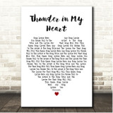 Leo Sayer Thunder in My Heart White Heart Song Lyric Print