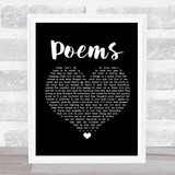 Paul Heaton Poems Black Heart Song Lyric Print