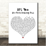 Lewis Brice Its You (Ive Been Looking For) White Heart Song Lyric Print