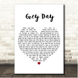 Madness Grey Day White Heart Song Lyric Print