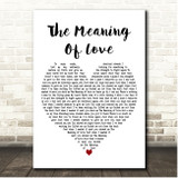 Michelle McManus The Meaning Of Love White Heart Song Lyric Print